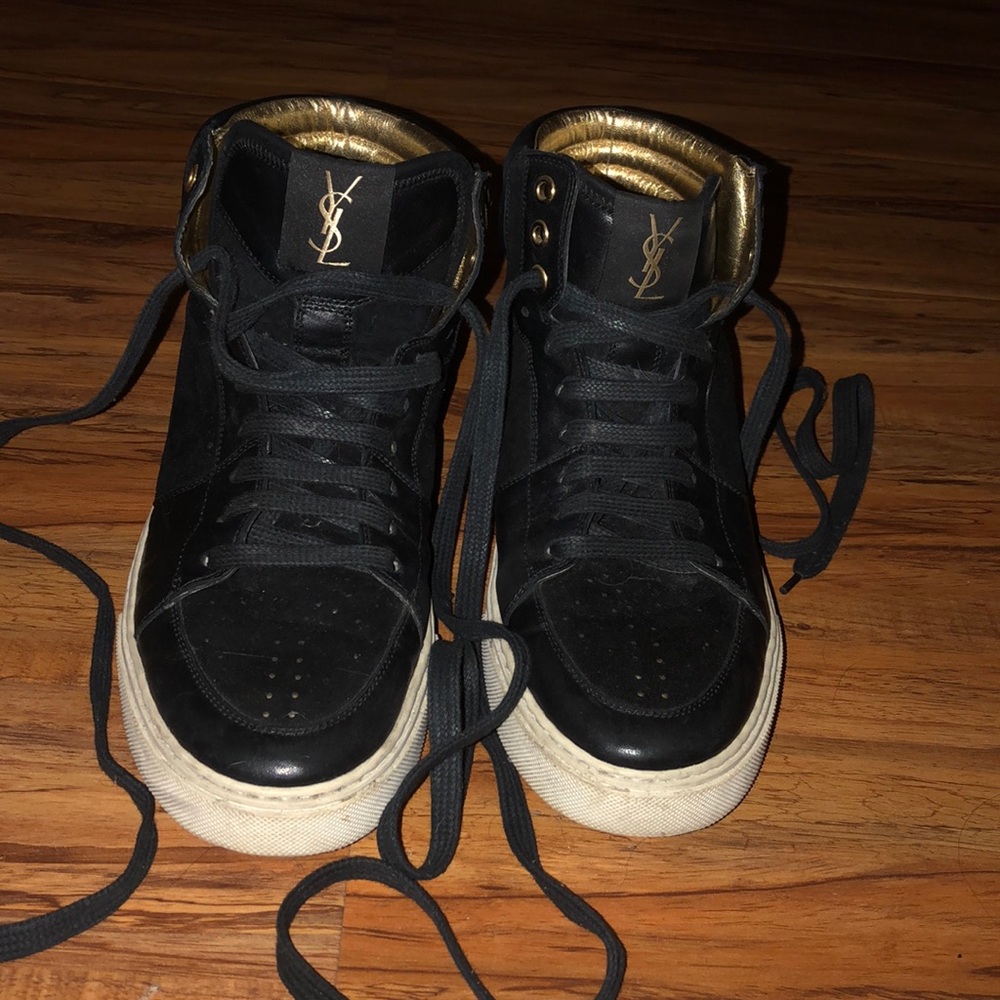 YSL black and gold sneakers